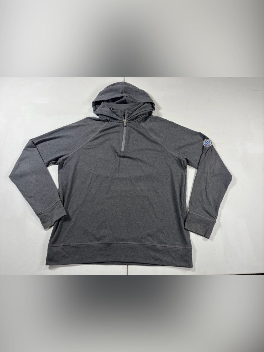 G/FORE Luxe Hoodie Quarter Zip Lightweight Hooded Pullover Gray Midlayer Men’s M